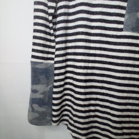 143 Story by Line Up Shirt women S Long Sleeve Soft Stretch Stripe Camo - Picture 7 of 15
